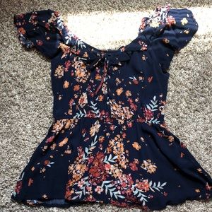 Women’s Navy Floral Blouse